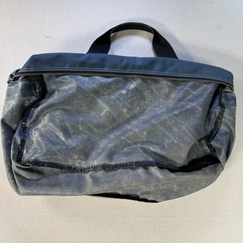 Vintage Quiksilver Duffel Bag Blue Canvas Surf Travel Gym Bag Large Graphic QS
